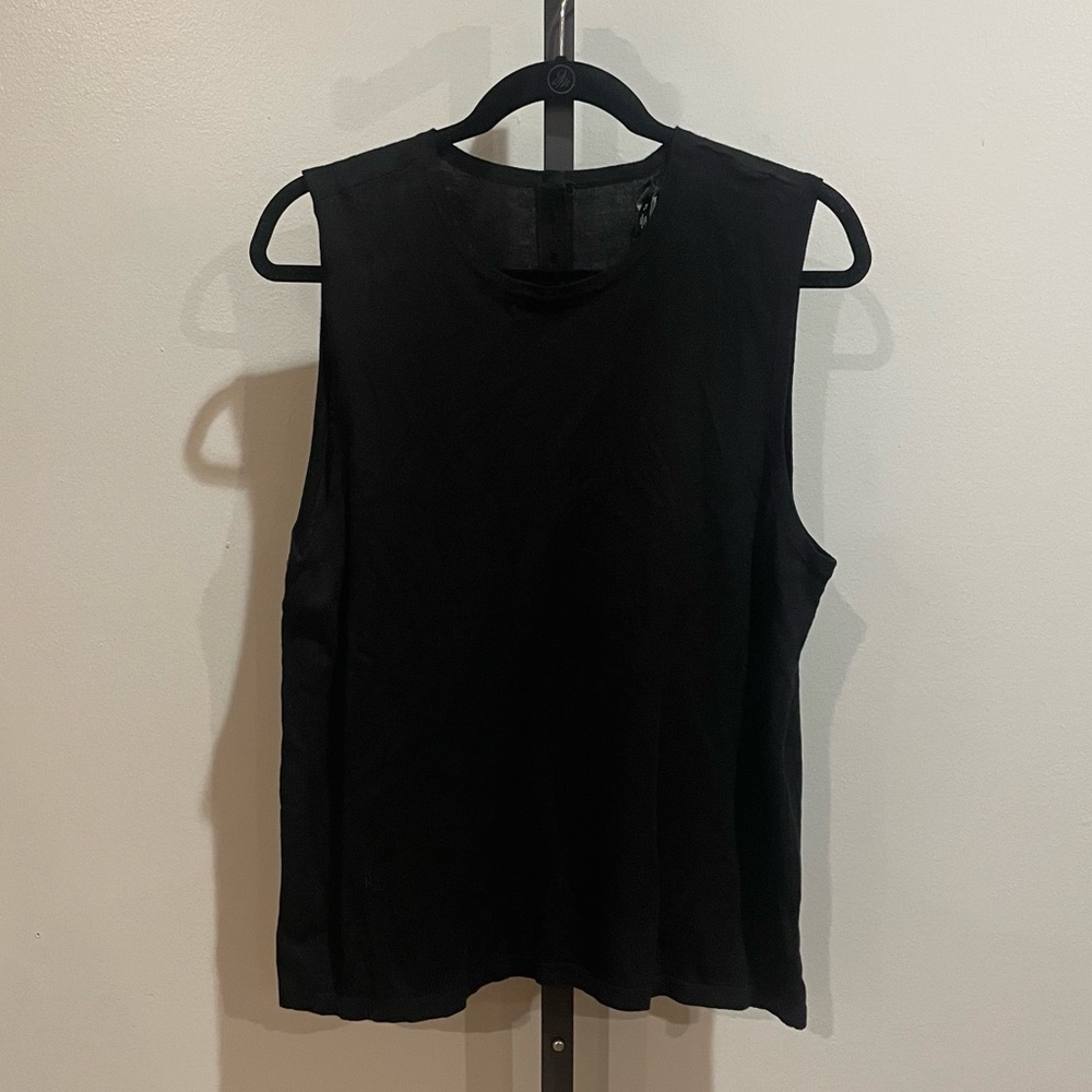 NWT Lauren Ralph Lauren Black Sleeveless Blouse Top Size XL